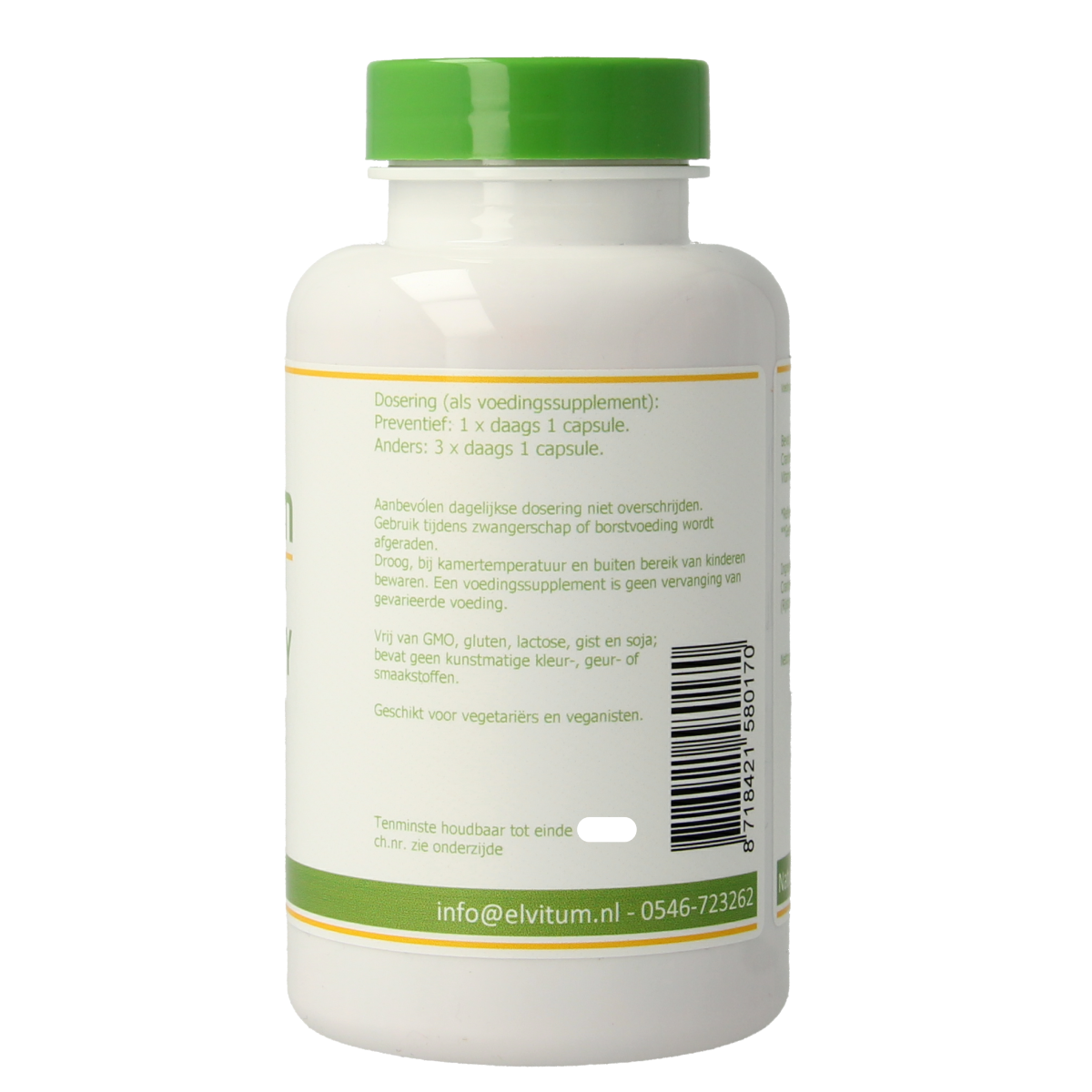 Elvitum  Cranberry + 60mg vitamine C 150.00 Vegetarische capsules