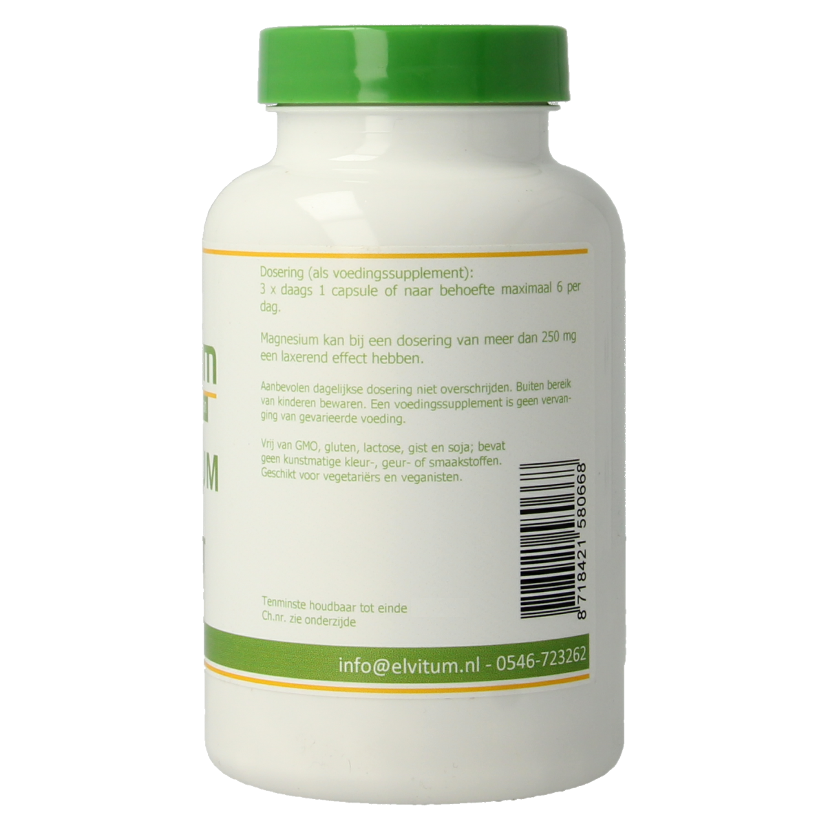 Elvitum  Magnesium citraat 180.00 Vegetarische capsules
