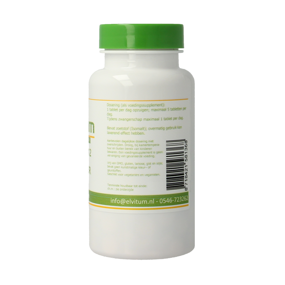 Elvitum  Vitamine B12 1000mcg + foliumzuur 270.00 Zuigtabletten