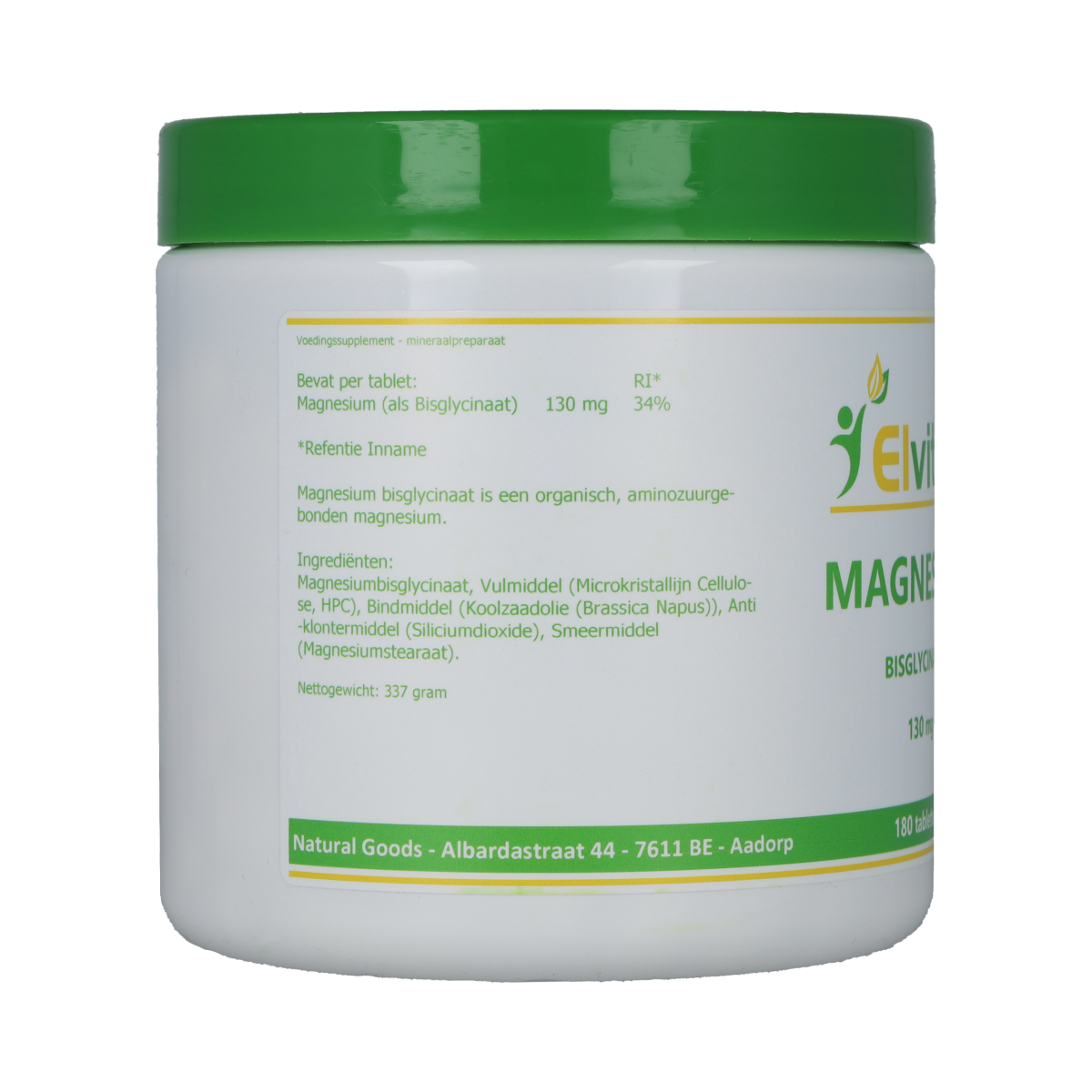 Elvitum  Magnesium (bisglycinaat) 130mg 180.00 Tabletten