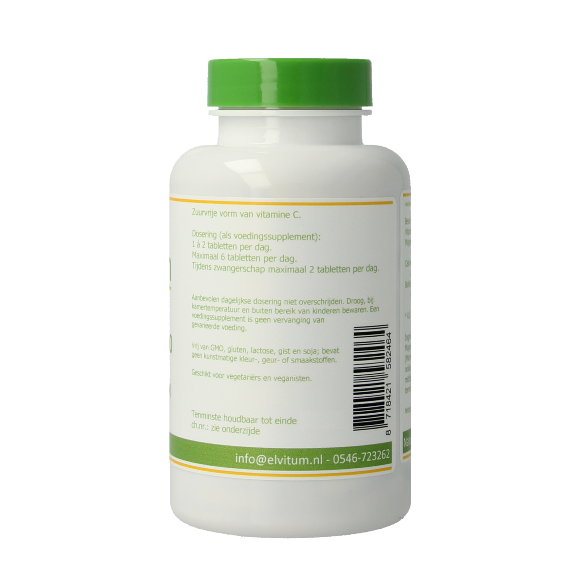 Elvitum  Gebufferde vitamine C 500mg 180.00 Tabletten