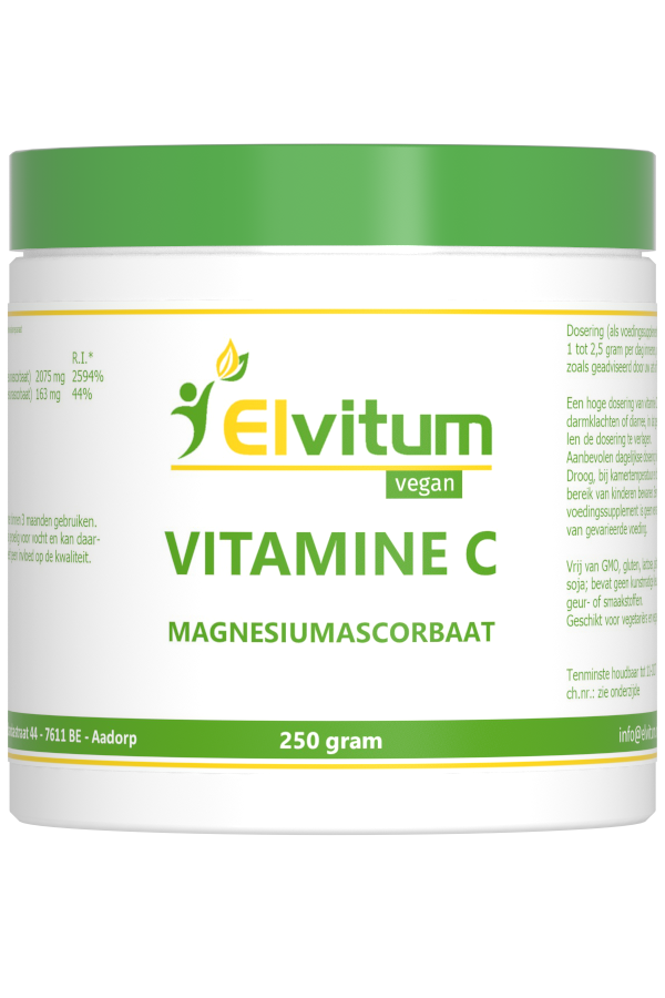 Elvitum  Vitamine C poeder magnesiumsorbaat 250.00 Gram