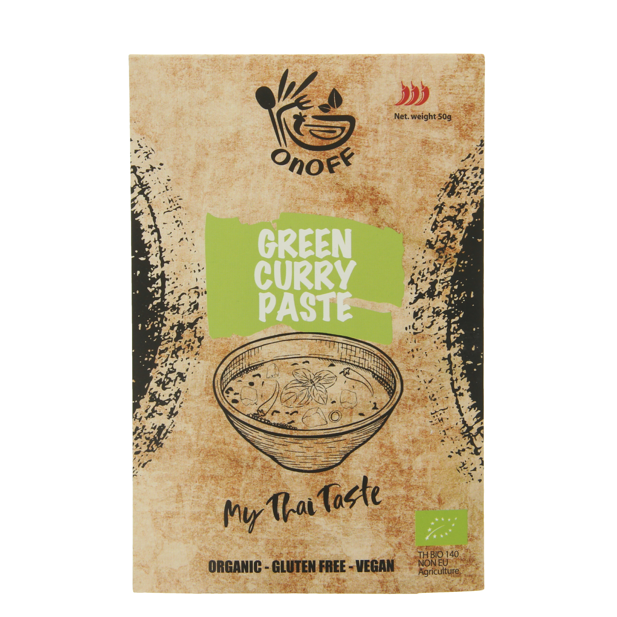 Onoff Thaise groene currypasta bio 50.00 Gram