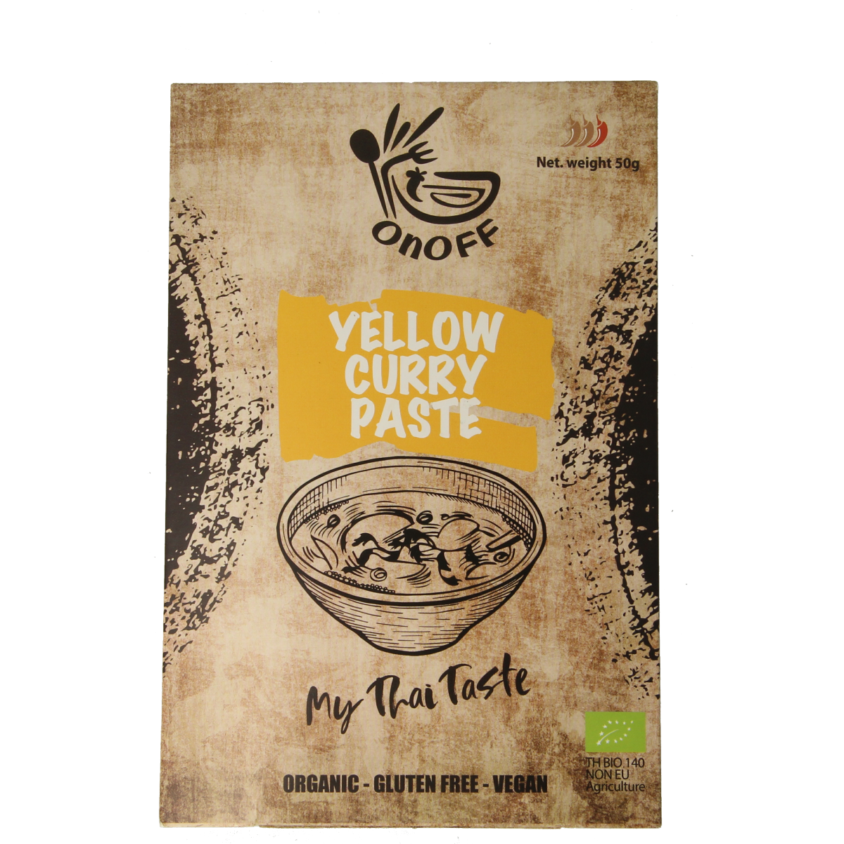 Onoff Thaise gele currypasta bio 50.00 Gram