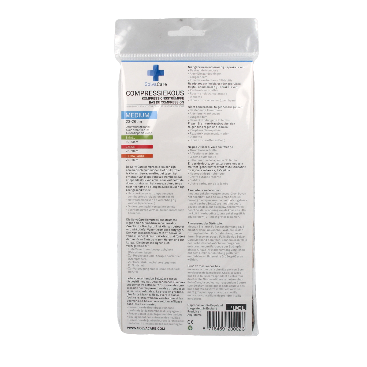 Solvacare Compressiekous beige M 23 - 26 cm 1.00 Paar
