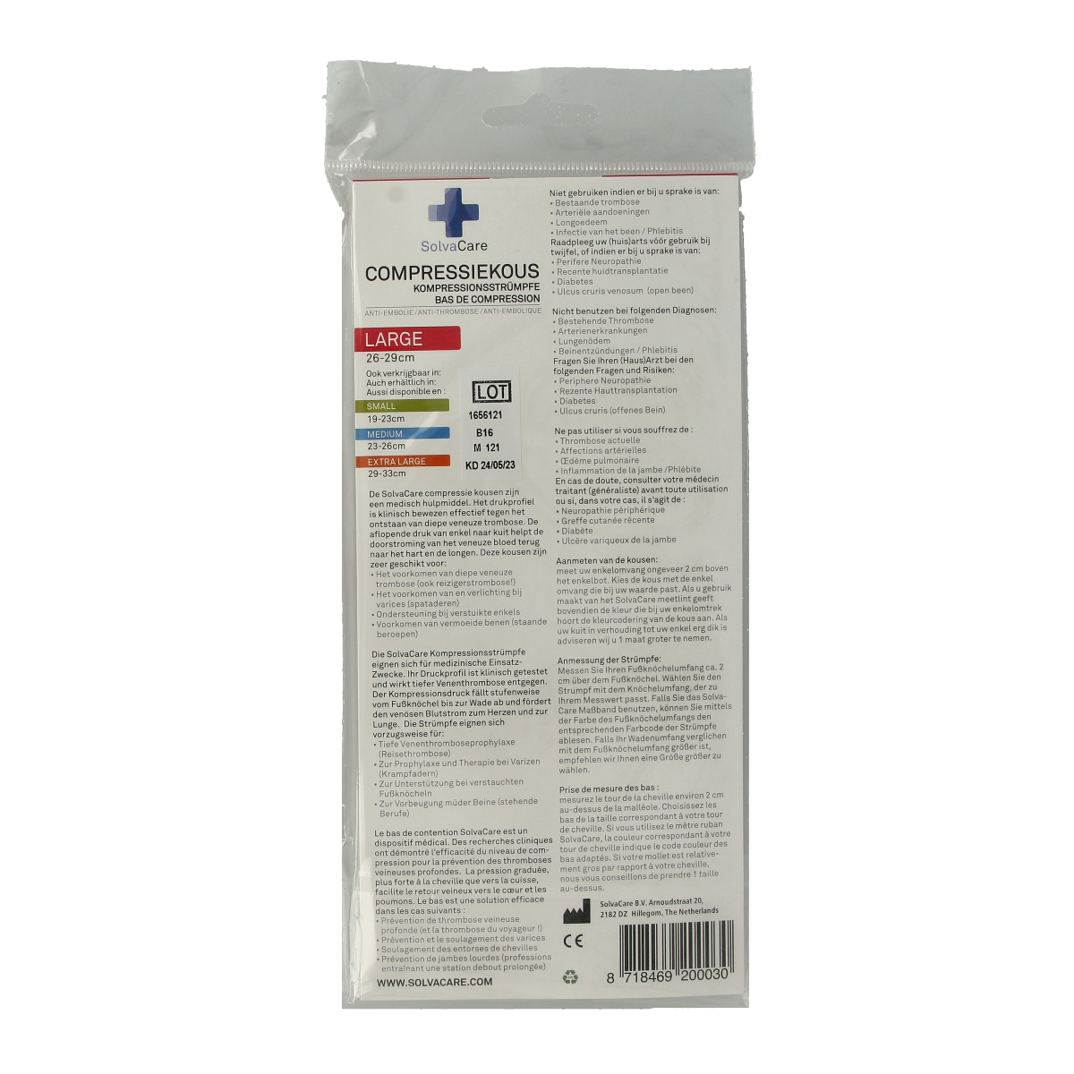 Solvacare Compressiekous beige L 26 - 29 cm 1.00 Paar