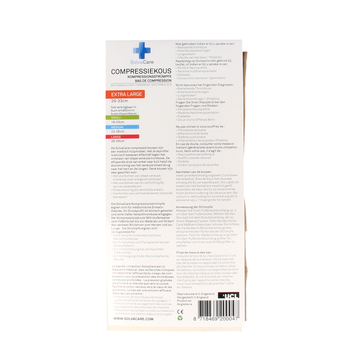 Solvacare Compressiekous beige XL 29 - 33 cm 1.00 Paar