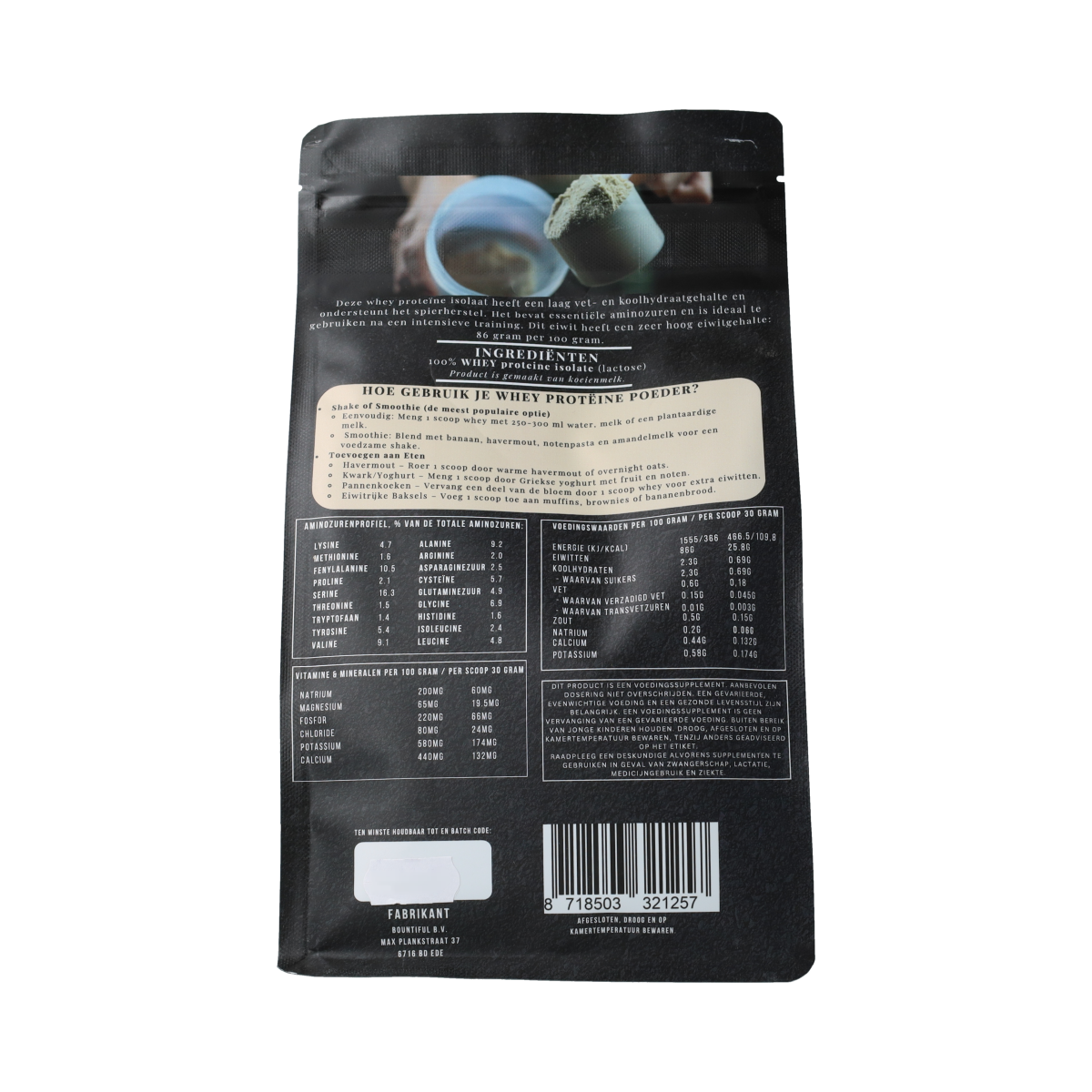 Bountiful Whey isolaat proteine poeder 500.00 Gram