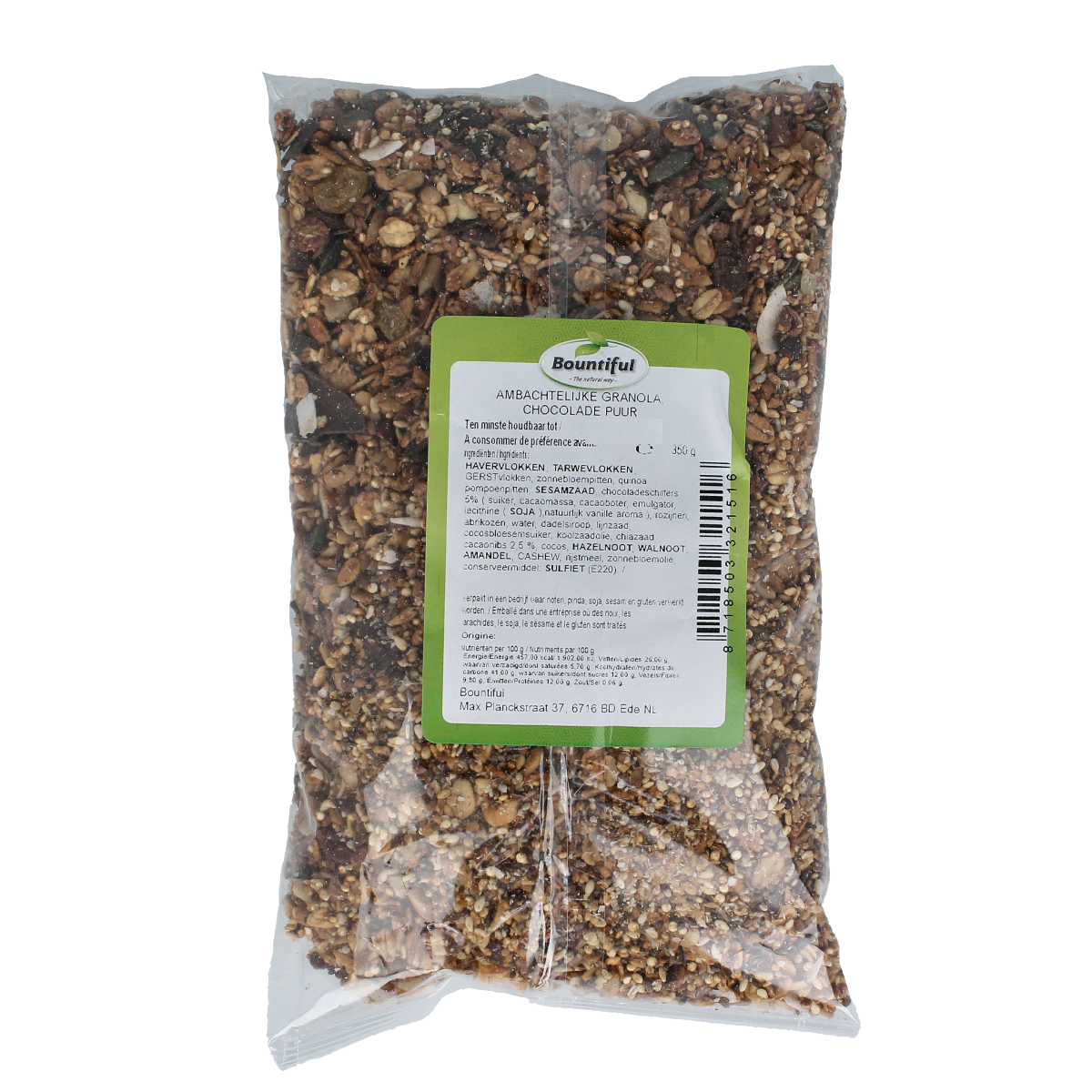 Bountiful Ambachtelijke granola chocola puur 350.00 Gram
