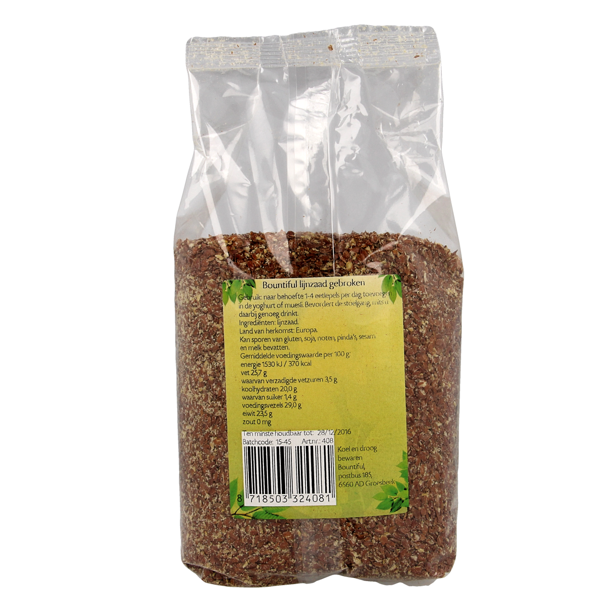 Bountiful Lijnzaad gebroken 500.00 Gram