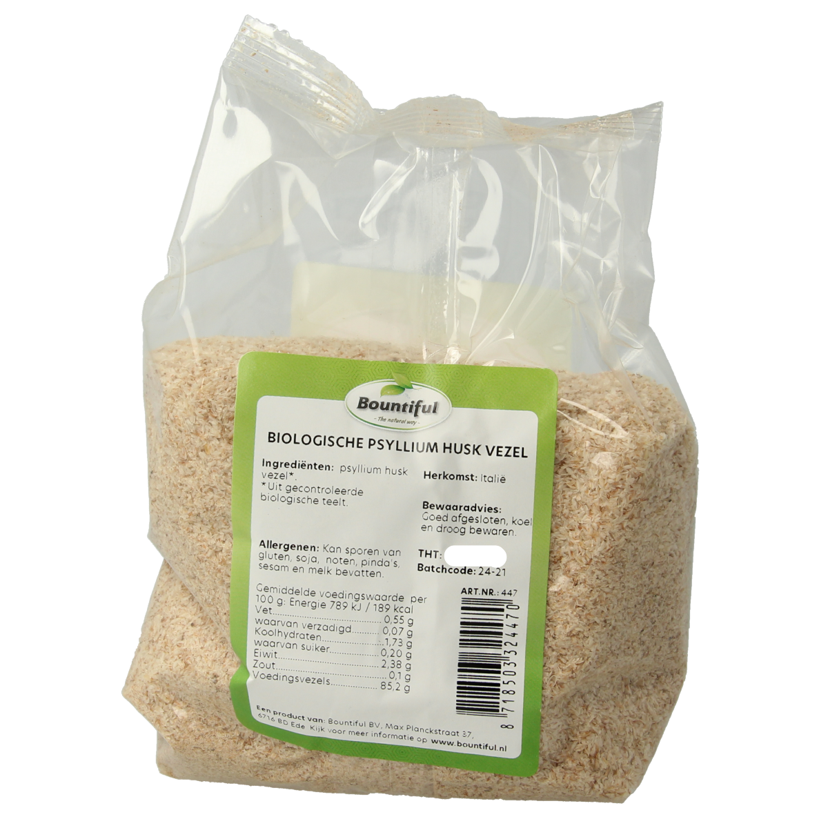 Bountiful Psyllium husk vezel/vlozaad bio 200.00 Gram