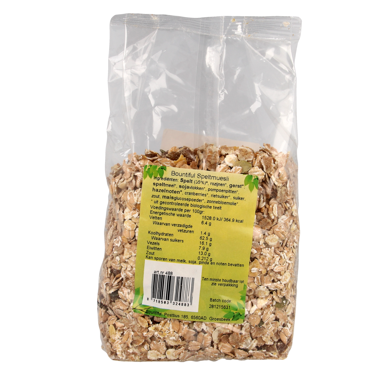 Bountiful Spelt muesli bio 500.00 Gram