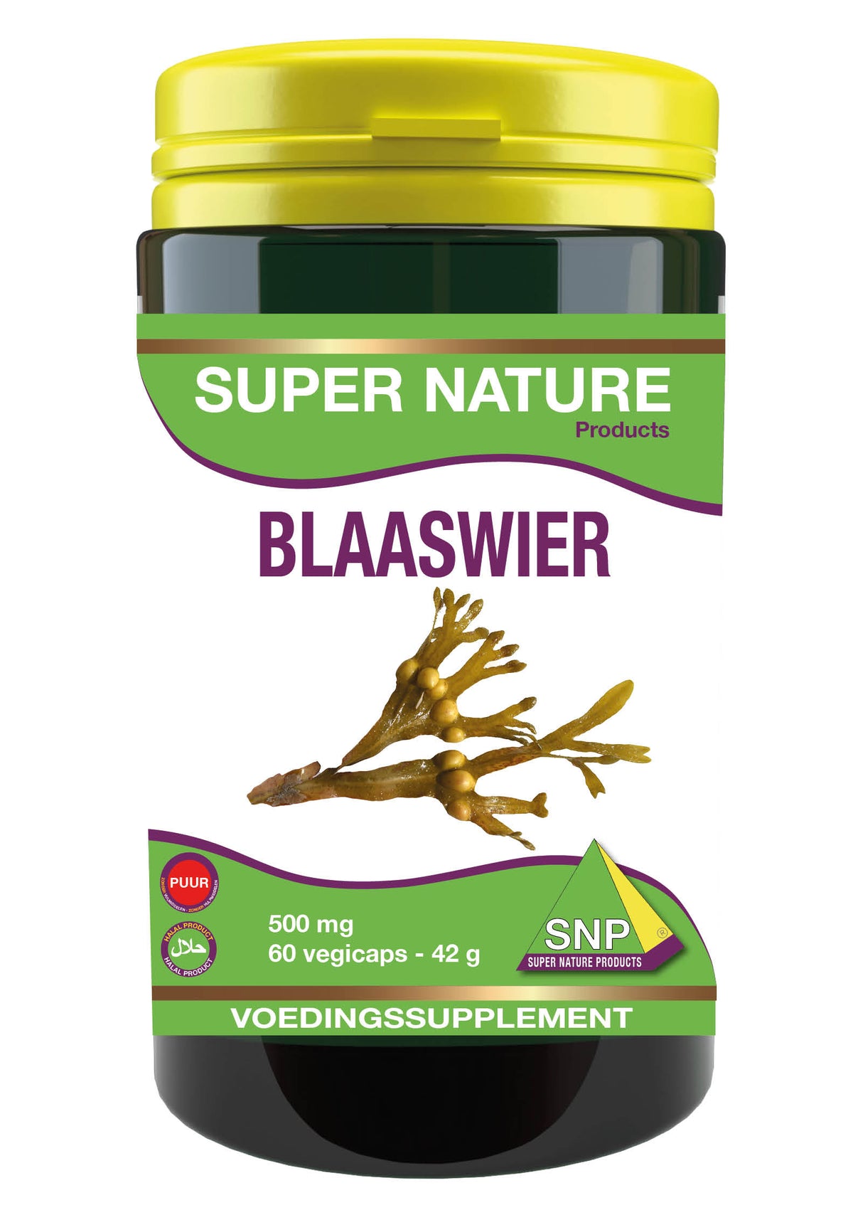 SNP Blaaswier 500mg puur en 250mcg jodium 60.00 Vegetarische capsules