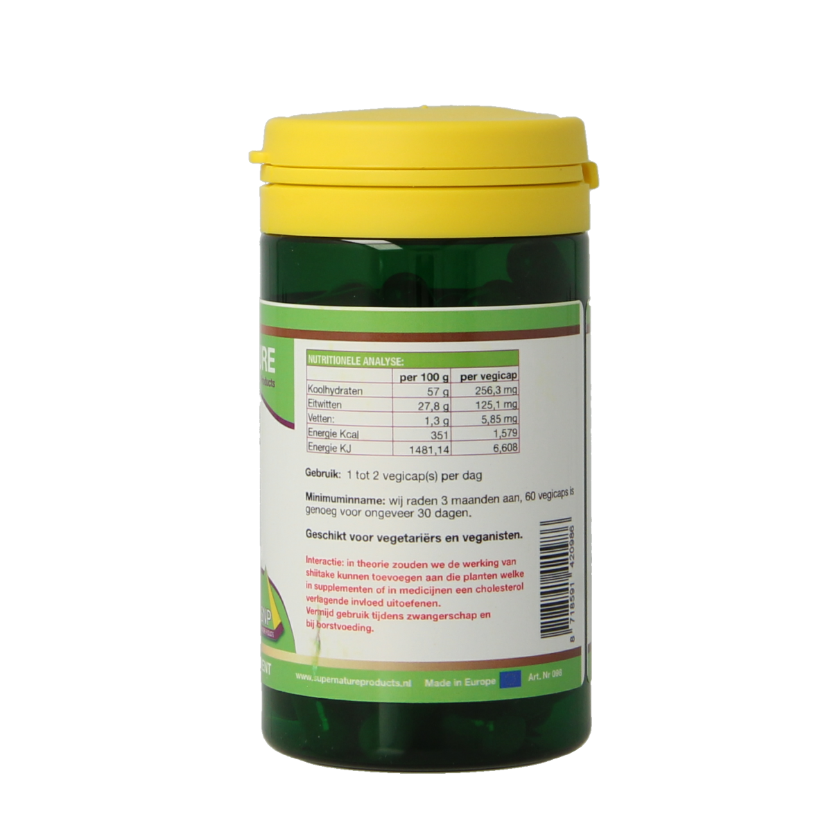 SNP Shiitake 450mg puur 60.00 Vegetarische capsules