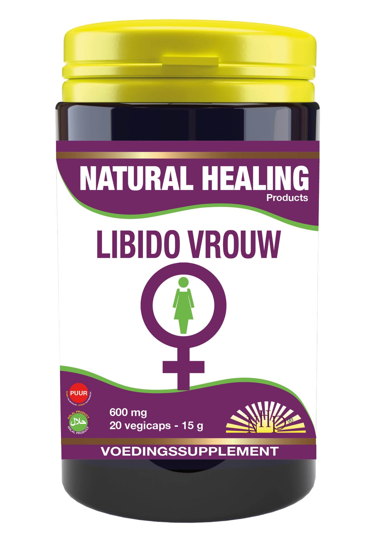 NHP Libido vrouw 600mg puur 20.00 Vegetarische capsules