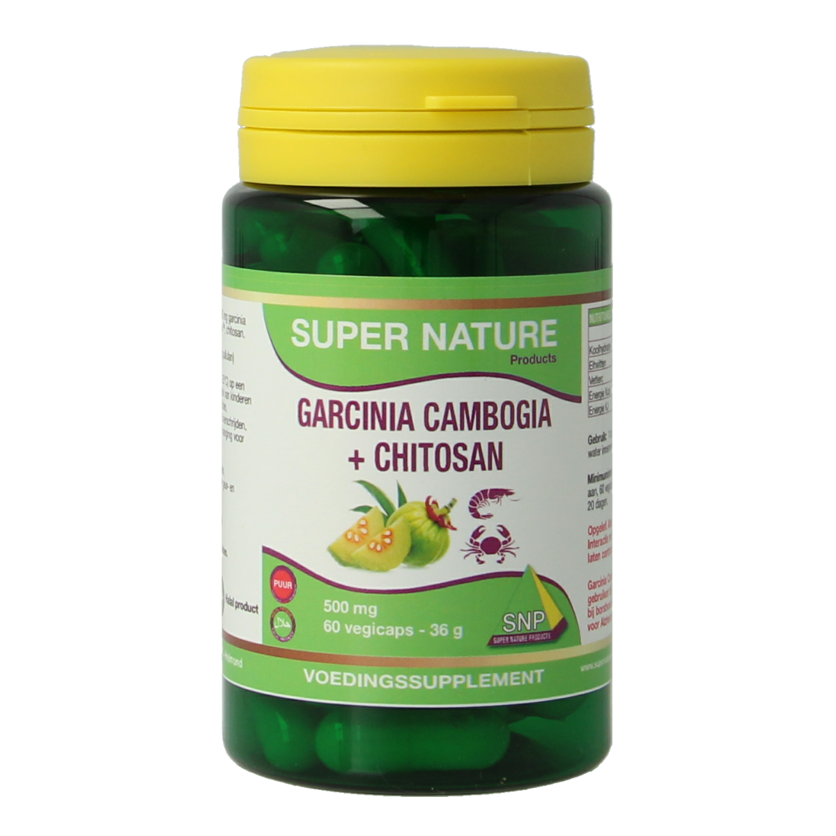 SNP Garcinia cambogia chitosan 500mg puur 60.00 Vegetarische capsules
