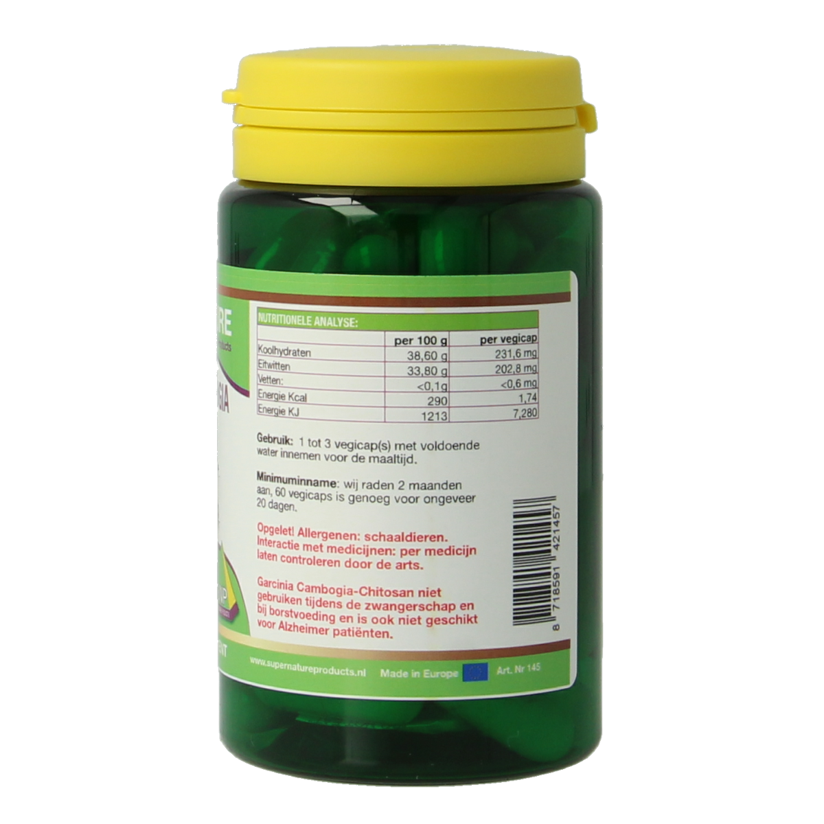 SNP Garcinia cambogia chitosan 500mg puur 60.00 Vegetarische capsules