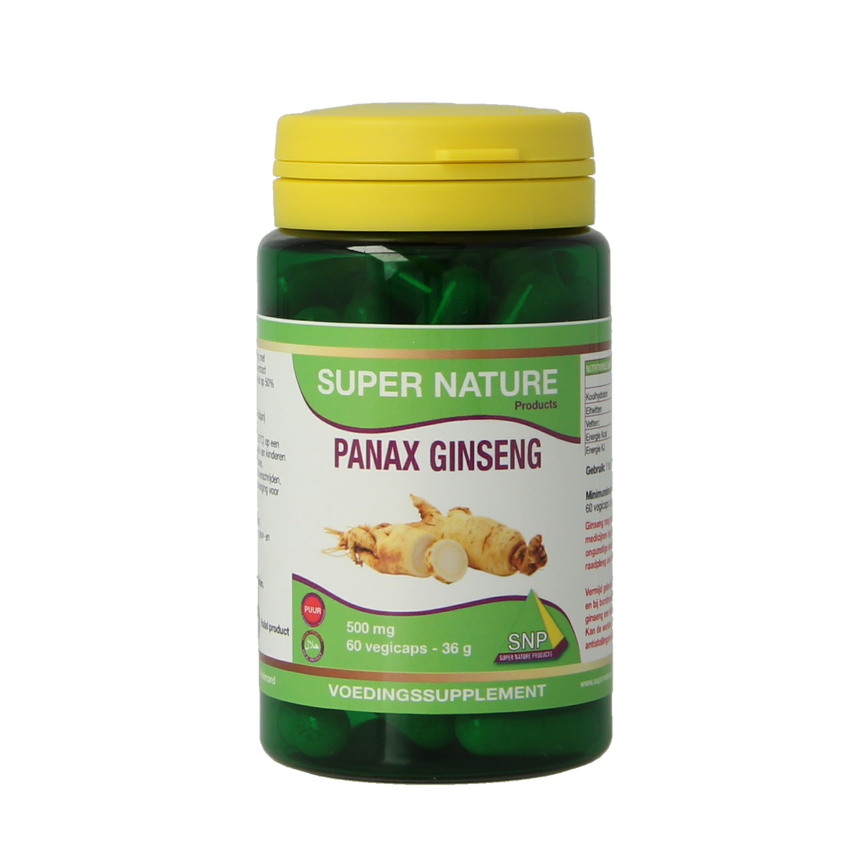 SNP Panax ginseng 500mg puur 60.00 Vegetarische capsules