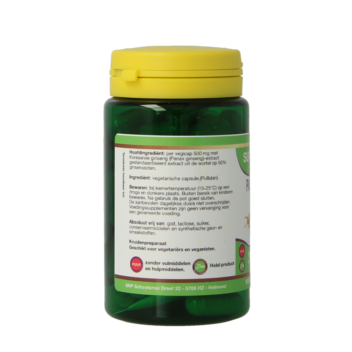 SNP Panax ginseng 500mg puur 60.00 Vegetarische capsules