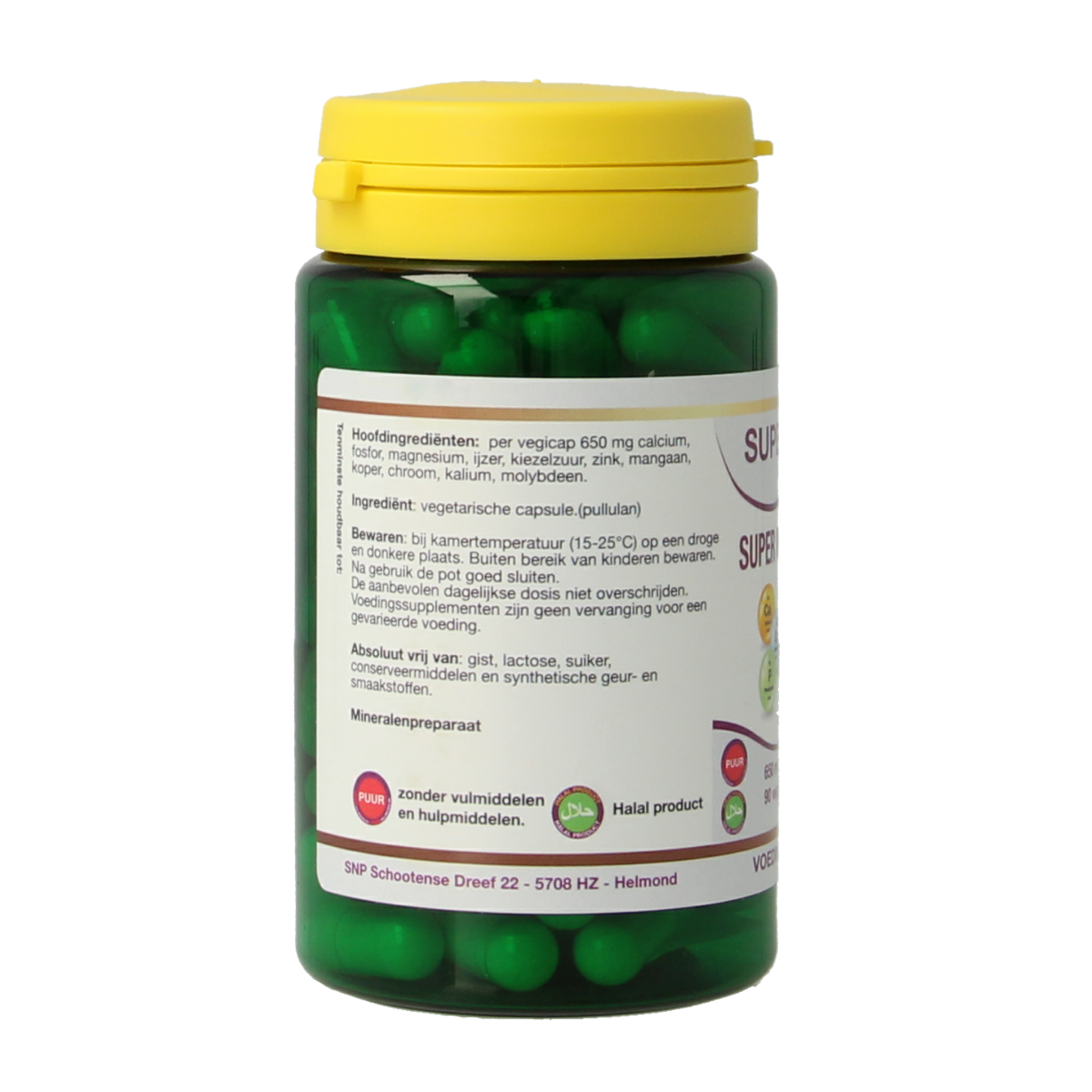 SNP Super multi mineralen 650mg puur 90.00 Vegetarische capsules