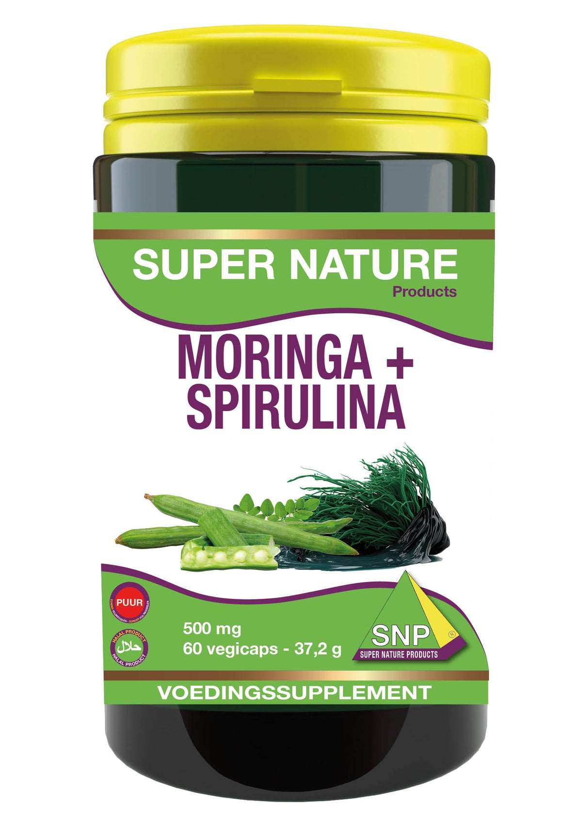 SNP Moringa & spirulina 500mg puur 60.00 Capsules