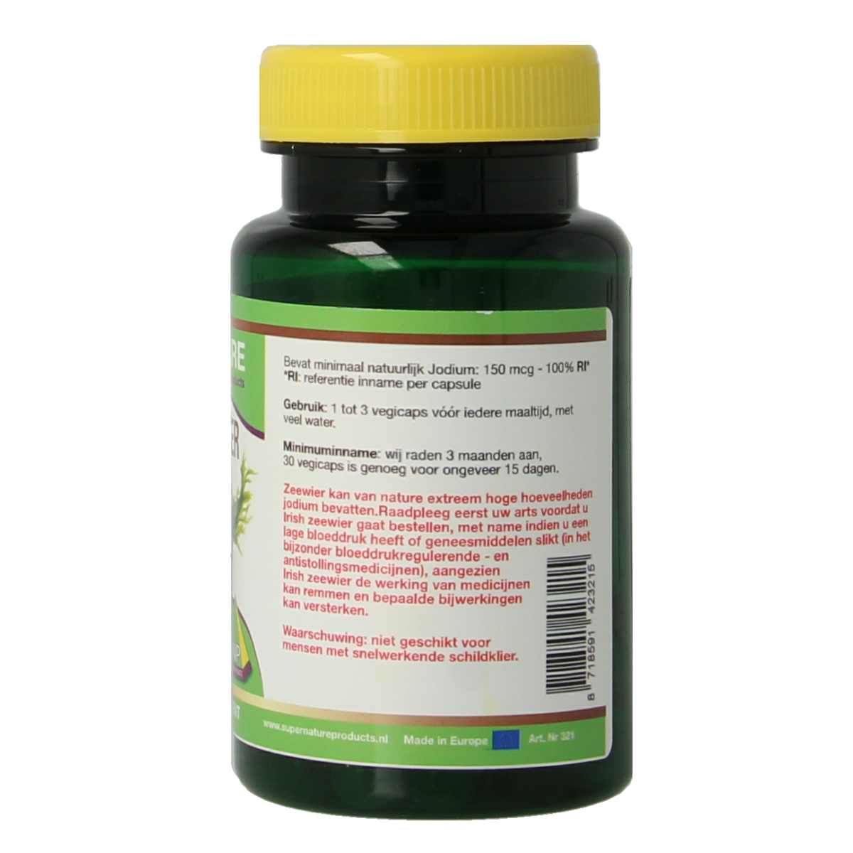 SNP Irish zeewier 600 mg puur 900mcg jodium 30.00 Vegetarische capsules