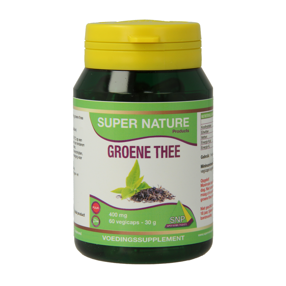 SNP Groene thee 400 mg puur 60.00 Vegetarische capsules