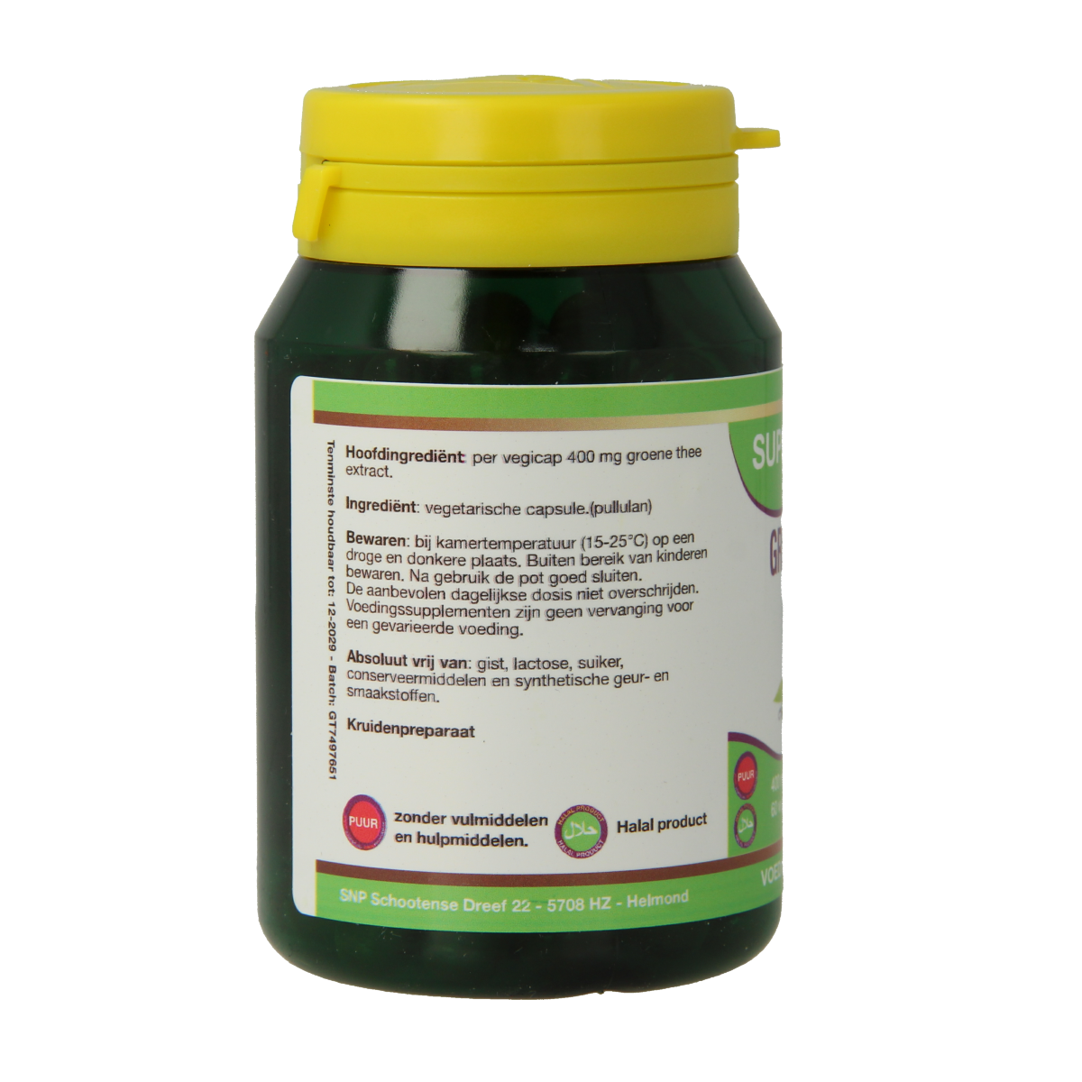 SNP Groene thee 400 mg puur 60.00 Vegetarische capsules