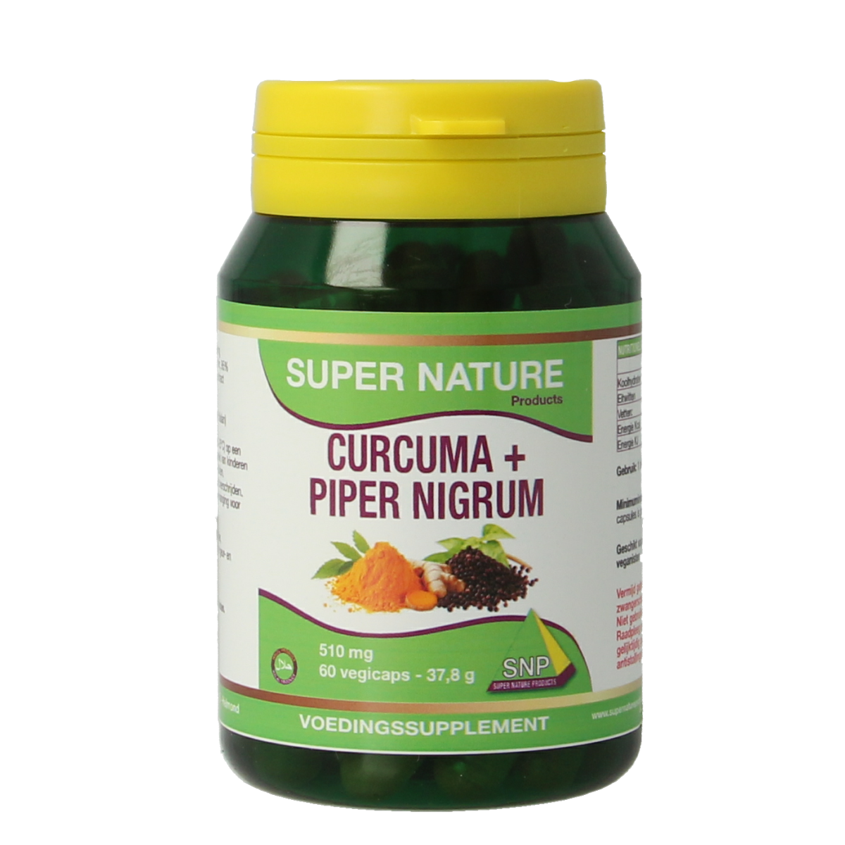 SNP Curcuma & piper nigrum 510mg puur 60.00 Vegetarische capsules