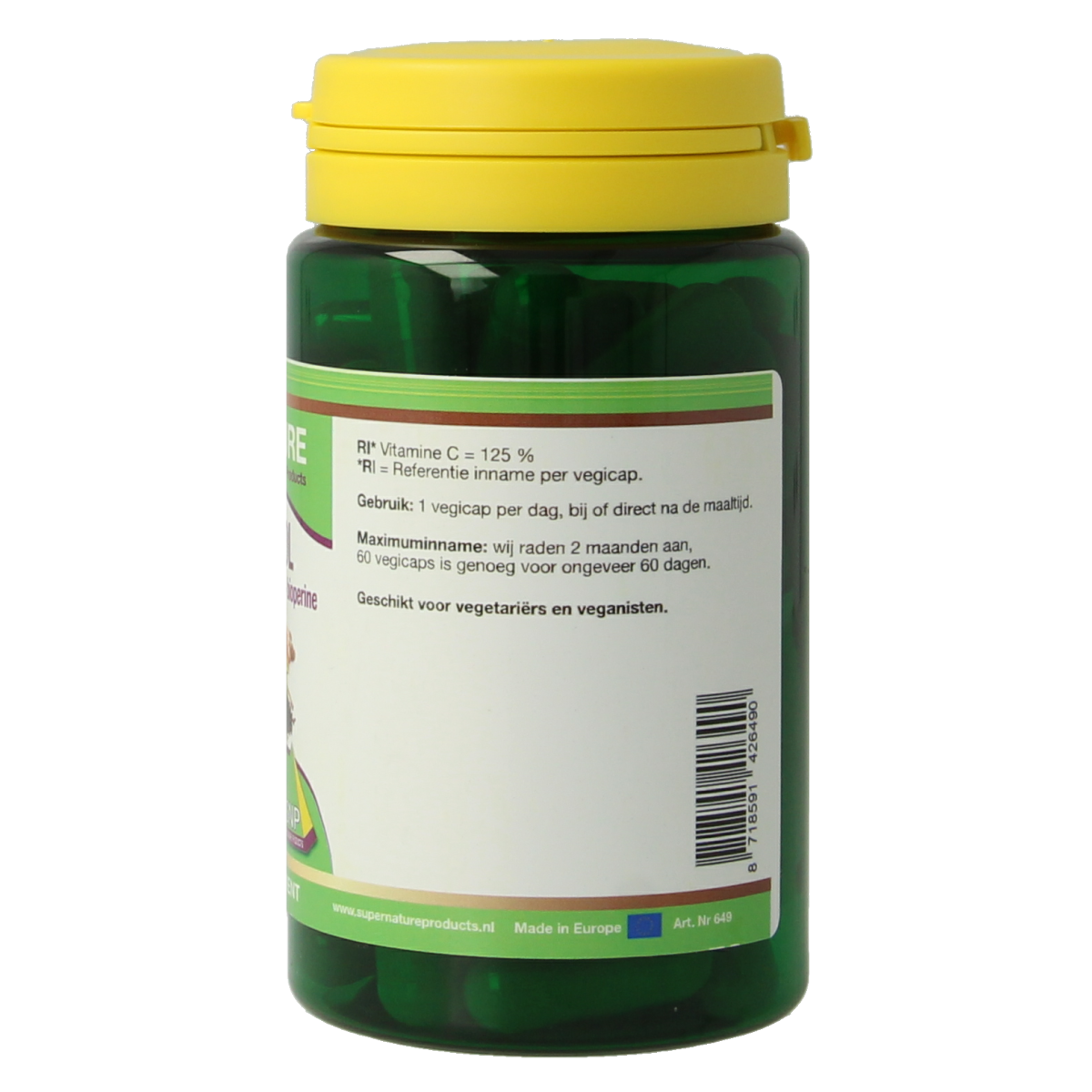 SNP Resveratrol curcuma gebufferd vit C bioperine puur 60.00 Vegetarische capsules