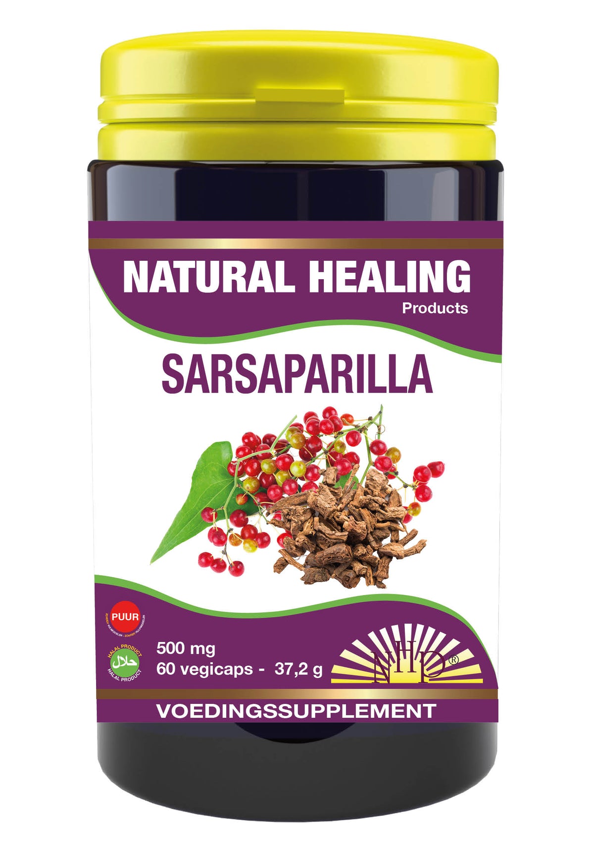 NHP Sarsaparilla 500mg puur 60.00 Vegetarische capsules