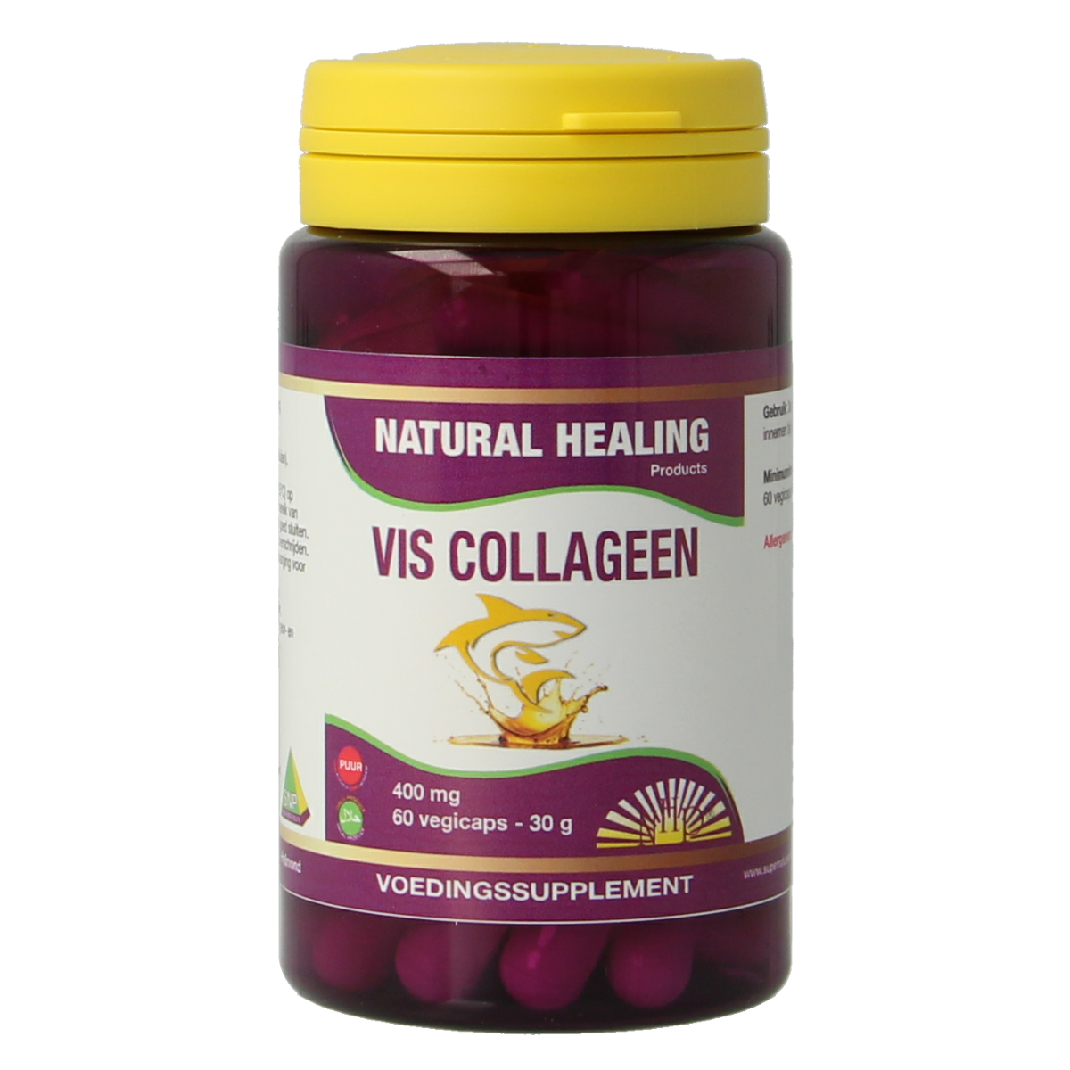 NHP Vis collageen 400mg puur 60.00 Vegetarische capsules