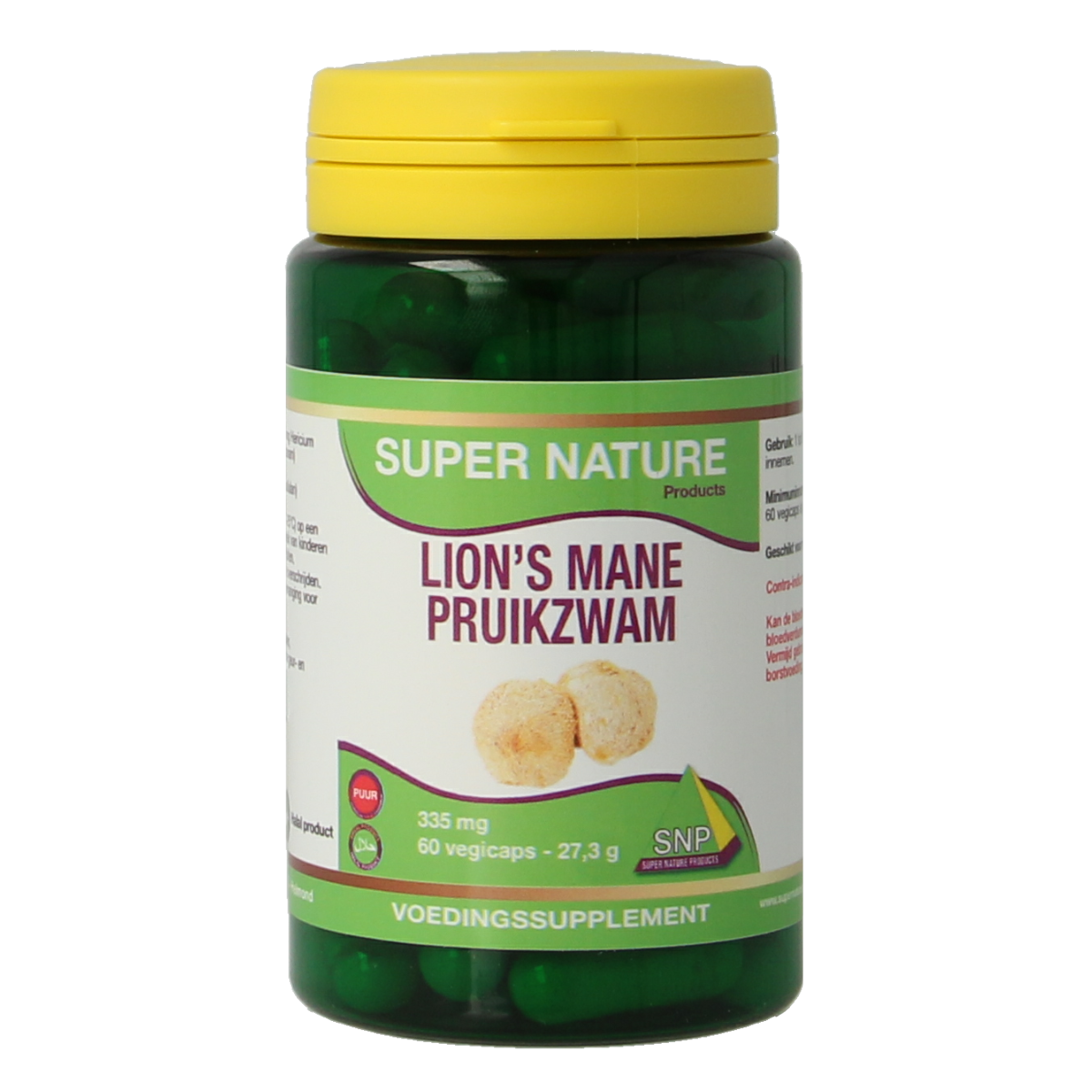 SNP Lions mane (pruikzwam) puur 60.00 Vegetarische capsules