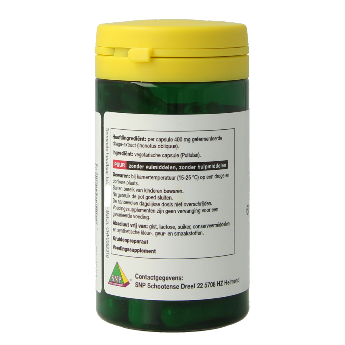 SNP Chaga fermented 400 mg puur 60.00 Vegetarische capsules