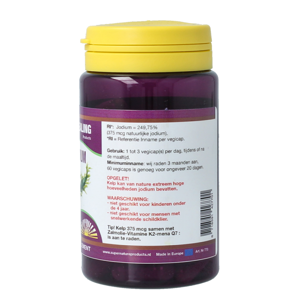 NHP Kelp jodium 375mcg 60.00 Vegetarische capsules