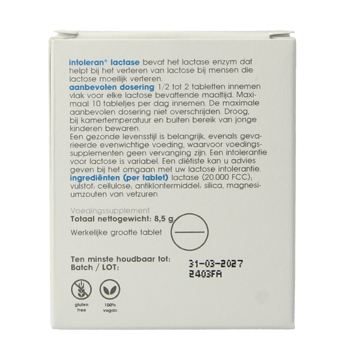 Intoleran Lactase 20.000 50.00 Tabletten