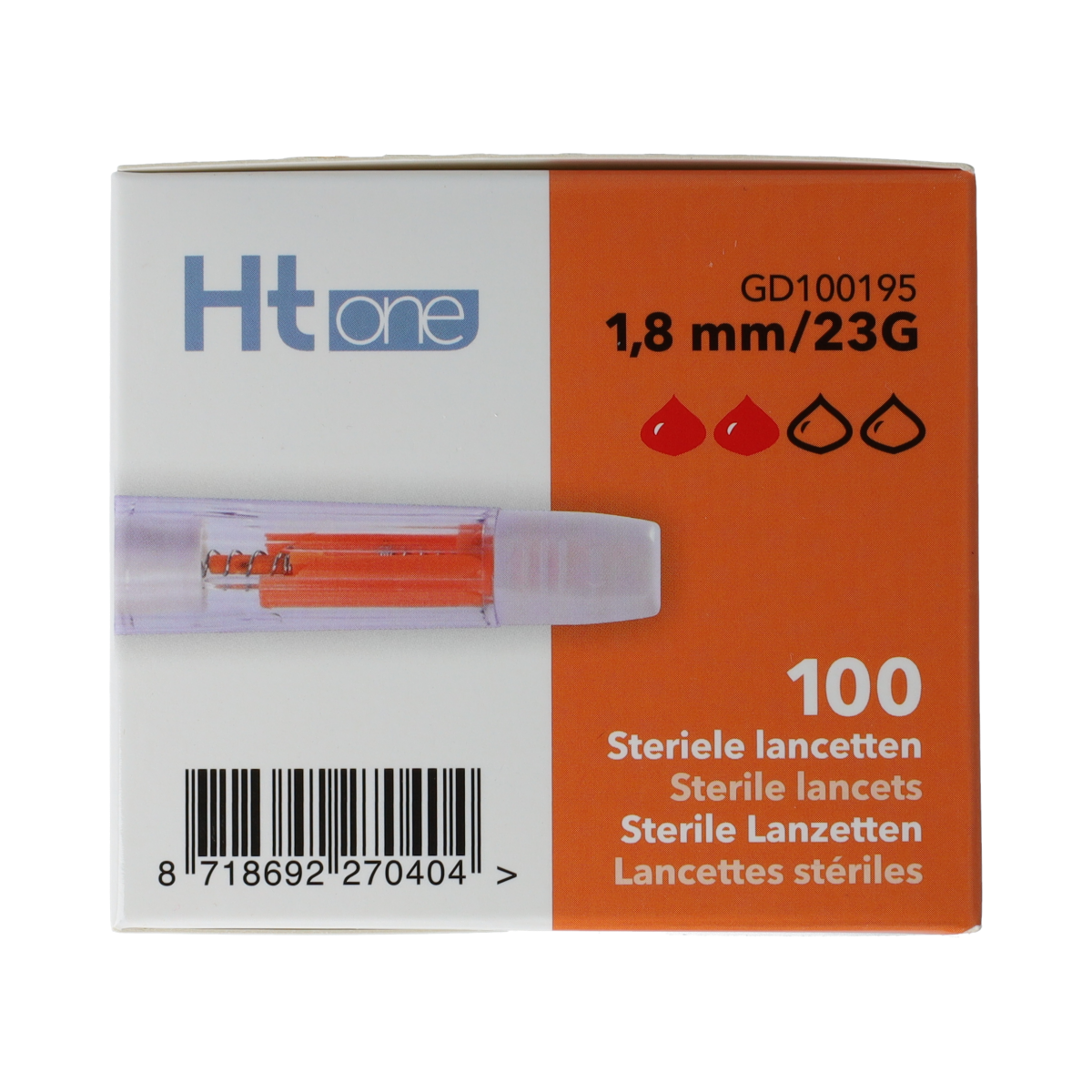 HT One Ht One Veiligheidslancetten 1,8 mm 100.00 Stuks