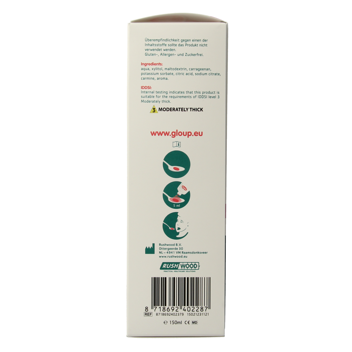 Gloup Zero medicatie inname gel framboos 150.00 Milliliter