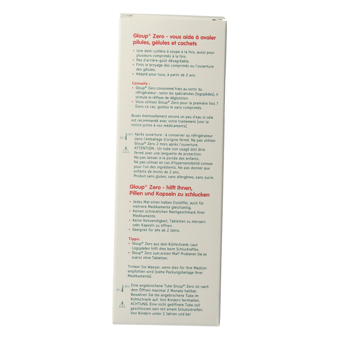 Gloup Zero medicatie inname gel framboos 150.00 Milliliter