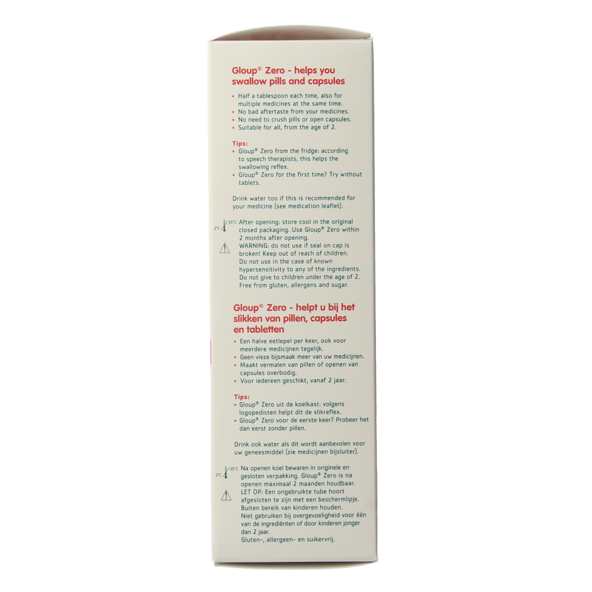 Gloup Zero medicatie inname gel framboos 150.00 Milliliter