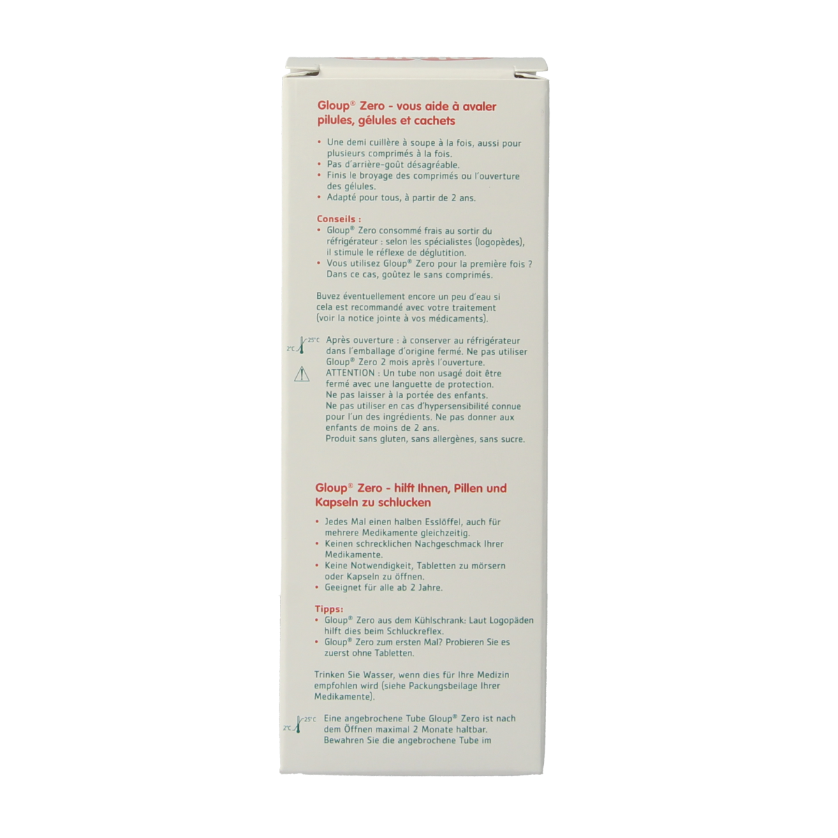 Gloup Zero medicatie inname gel framboos 75.00 Milliliter
