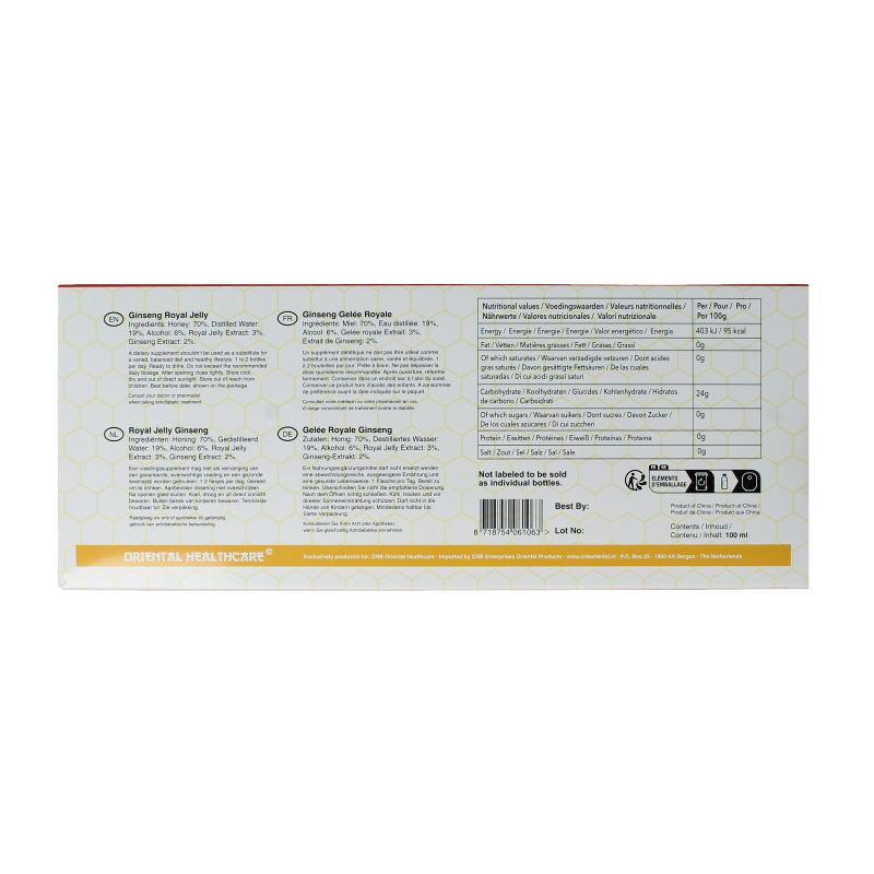 Oriental Health Ginseng royal jelly 10x 10ml 100 Milliliter