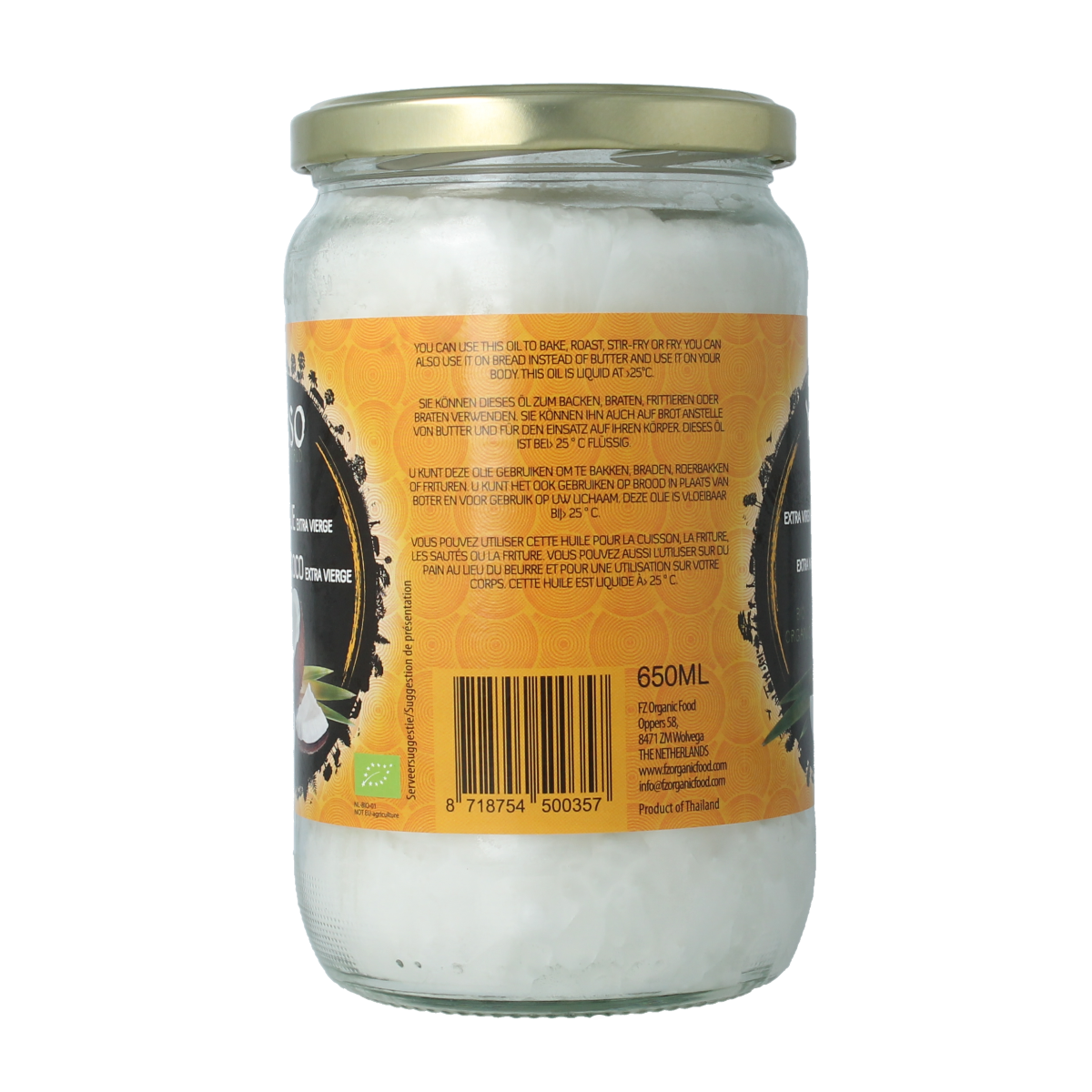 Yakso Kokosolie extra vierge bio 650.00 Milliliter