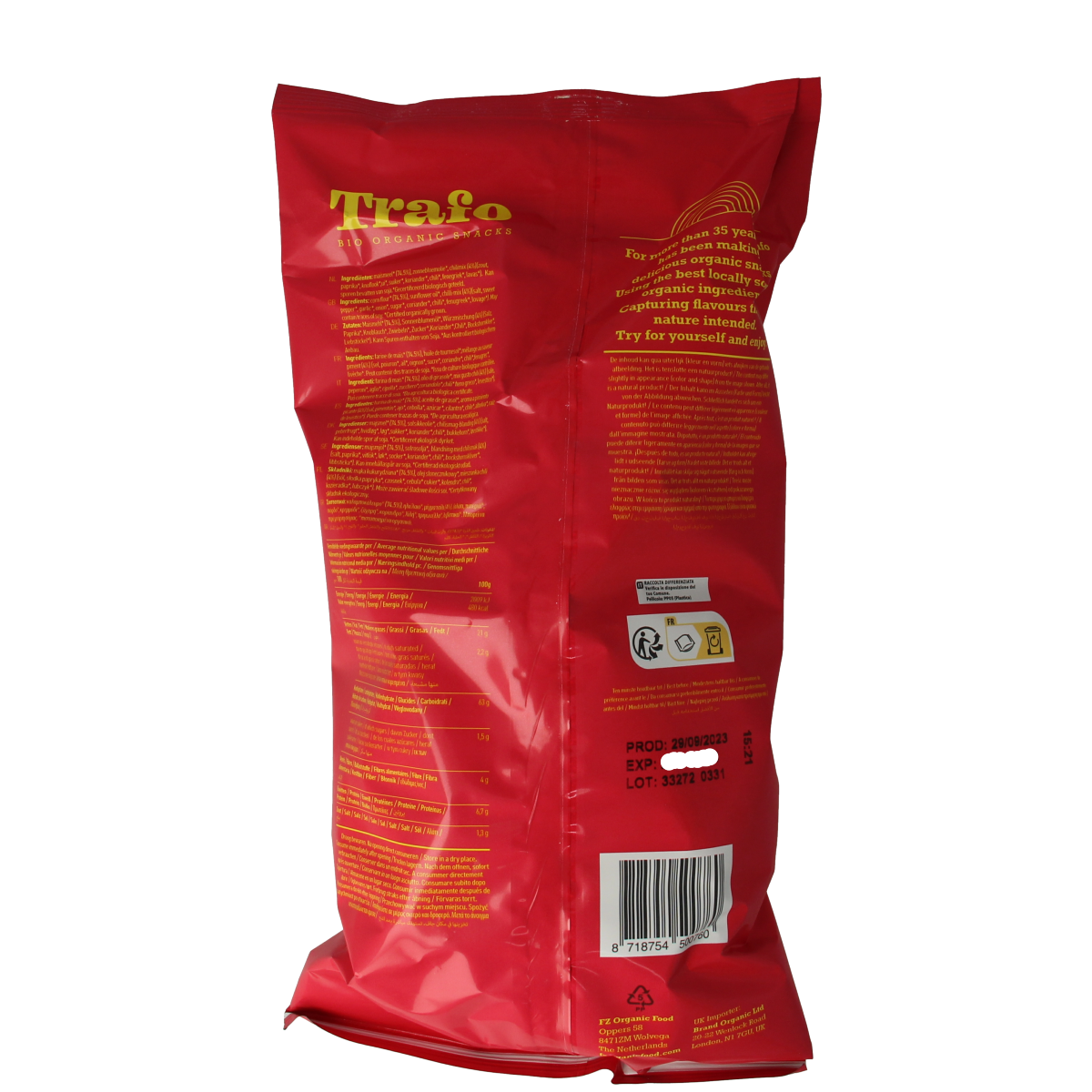 Trafo Tortilla chips chili bio 200.00 Gram