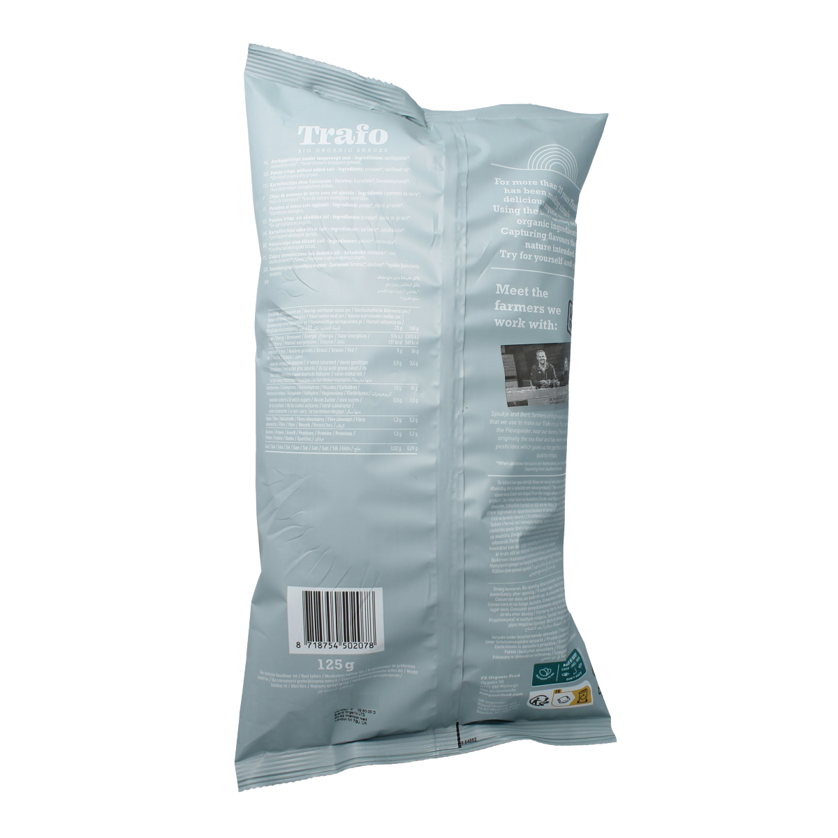 Trafo Chips zonder zout bio 125.00 Gram