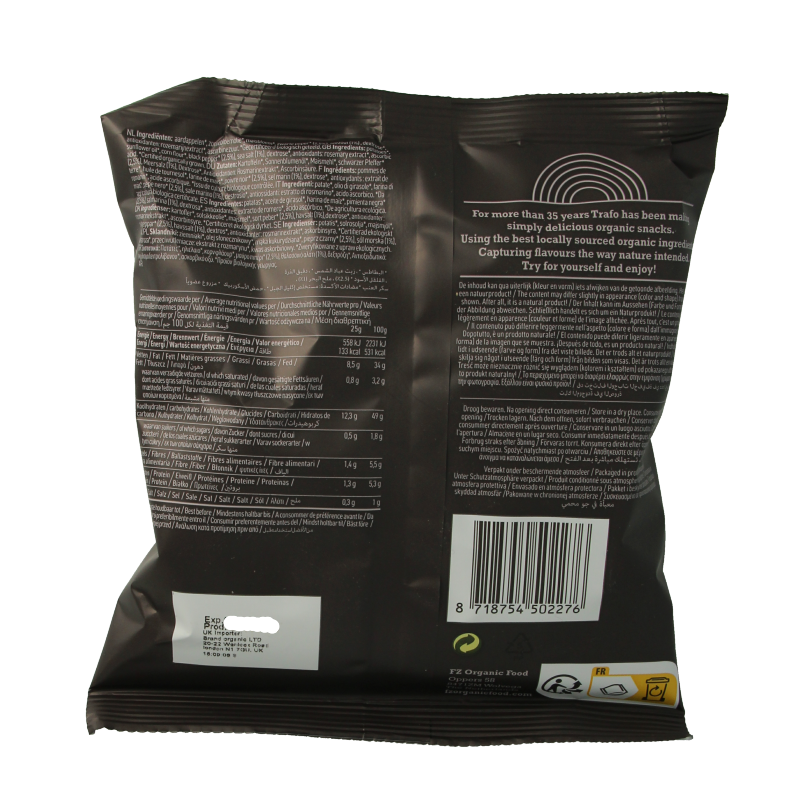 Trafo Chips handcooked zout en peper bio 40 Gram