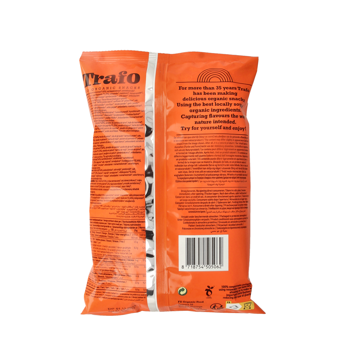 Trafo Hummus chips paprika bio 75.00 Gram