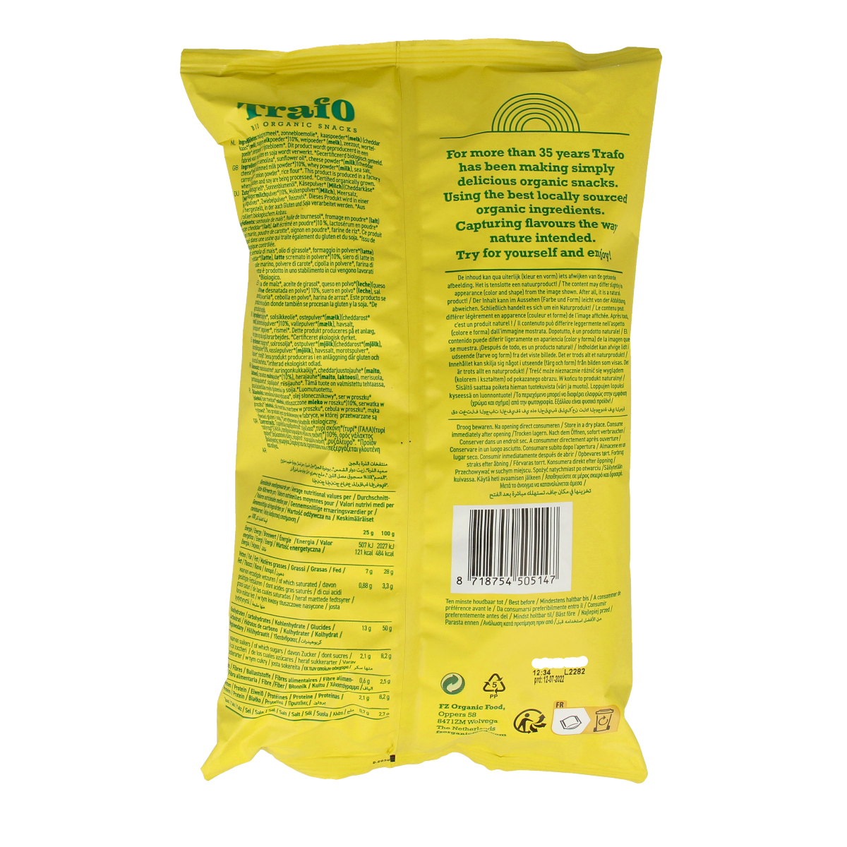 Trafo Corn flips cheese bio 75.00 Gram