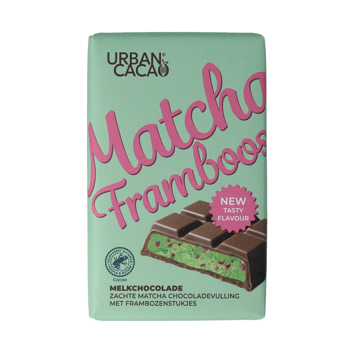 Urban Cacao Matcha framboos 140.00 Gram