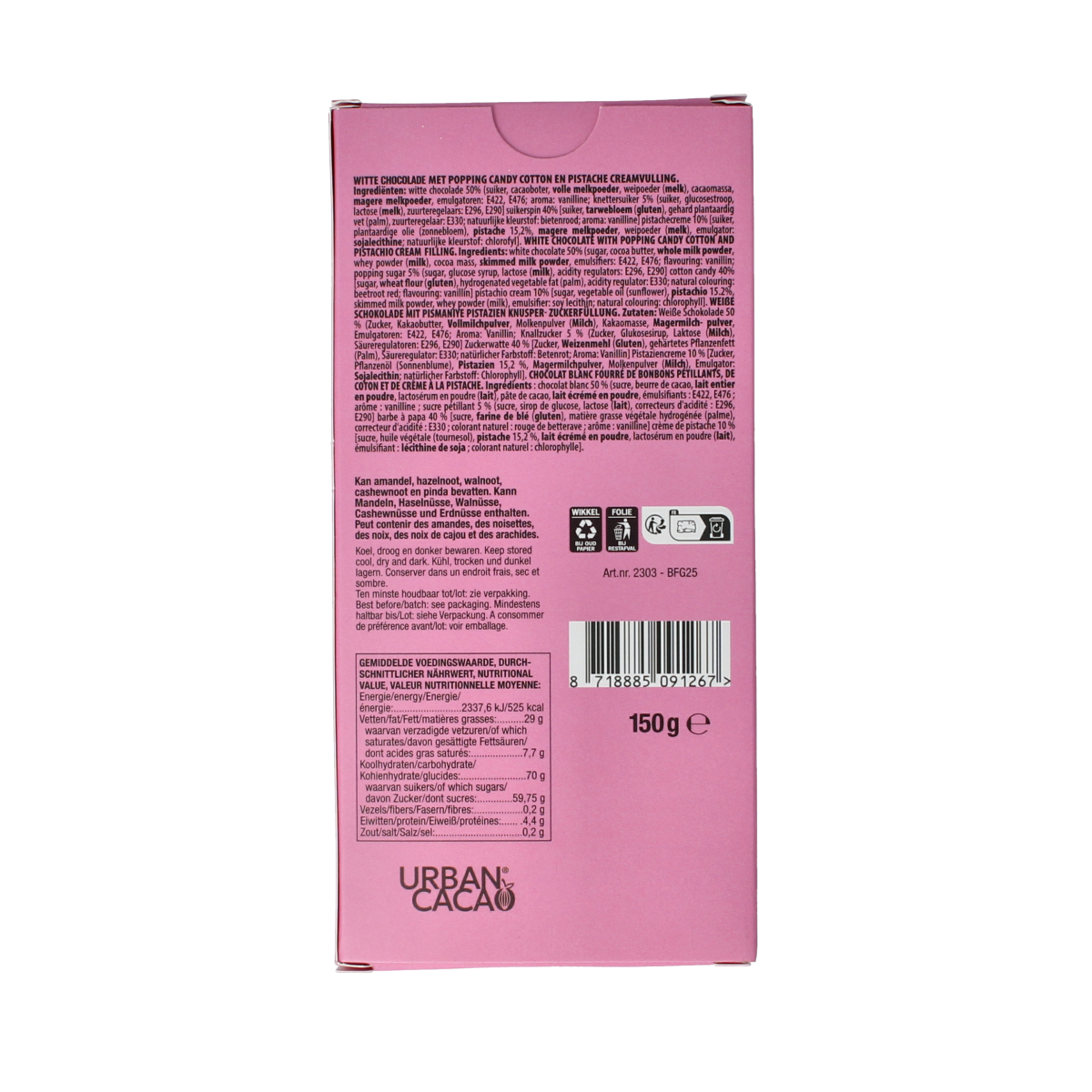 Urban Cacao Pistachio angelhair 150.00 Gram